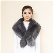 (130)( Black grey )imitate fox shawl fur collar leather scarf Winter warm velvet Collar occidental style