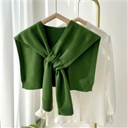 ( green)Korean style knitting shawl woman autumn Winter knitting big shawl fashion all-Purpose pure color scarf