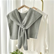 (90cm)( gray)Korean style knitting shawl woman autumn Winter knitting big shawl fashion all-Purpose pure color scarf