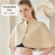 (Free Size 90~180)(  Beige)Autumn and Winter velvet warm shawl cotton