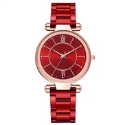 ( red)wsh steel belt watch  lady leisure woman watch-face quartz watch-faceomen atches