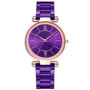 (purple) steel belt watch  lady lesure woman watch-face quartz watch-faceomen atches