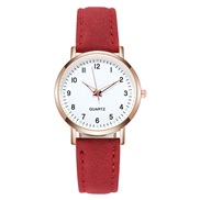 ( red)fashon nght-lumnous watch woman style bref dgt retro frostng leather small fresh lesure quartz watch
