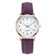 (purple)fashon nght-lumnous watch woman style bref dgt retro frostng leather small fresh lesure quartz watch