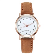 ( brown)fashon nght-lumnous watch woman style bref dgt retro frostng leather small fresh lesure quartz watch
