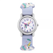 (purple) watch  lovely pattern quartz watch  color plastic belt boy girl wrist-watches