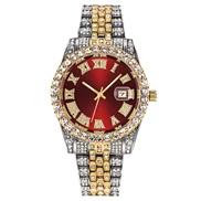 ( red)fashon damond gold watchband watch  bg dal Rome calbraton day Rhnestone quartz wrst-watches