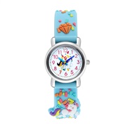 (sky blue )lovely pattern slca gel belt quartz watch  ranbow watchband man woman student wrst-watches watch