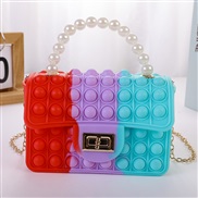(large size red and green)Mobile phone bag zero wallet children bubble pearl portable chain silicone bag