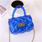 ( blue)lady Shoulder bag fashion Pearl chain bag portable Mini   elly bag