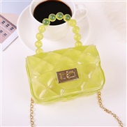 ( yellow)lady Shoulder bag fashion Pearl chain bag portable Mini   elly bag