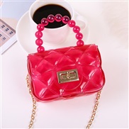 ( red)lady Shoulder bag fashion Pearl chain bag portable Mini   elly bag