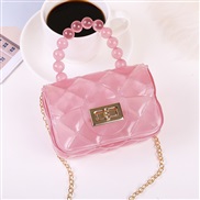 ( Pink)lady Shoulder bag fashion Pearl chain bag portable Mini   elly bag