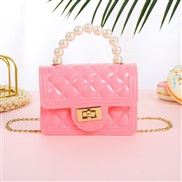 ( Pink)handbag candy colors shoulder messenger  Mini chain key coin samll bag Pearl  elly bag