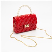 ( red)Pearl portable shoulder messenger  trend woman bag chain lady Shoulder bag bag   elly bag