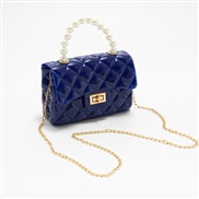( blue)Pearl portable shoulder messenger  trend woman bag chain lady Shoulder bag bag   elly bag