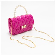 ( rose Red)Pearl portable shoulder messenger  trend woman bag chain lady Shoulder bag bag   elly bag