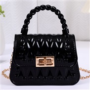 ( black)ladies handbag samll bag messenger PV Mini samll bag portable  Jelly bag