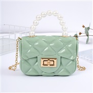 ( green)lady shoulder handbag chain Mini bag Pearl portable   elly bag