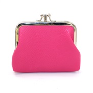 ( rose Red)new Double layerPU coin Purse  lady short style coin bag small fresh candy colors Coin bag