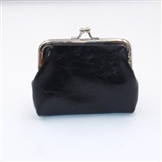 ( black)PU oil wax leather  buckle coin Purse  lady short style samll coin bag  creative Coin bag