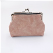 ( pink)PU oil wax leather  buckle coin Purse  lady short style samll coin bag  creative Coin bag