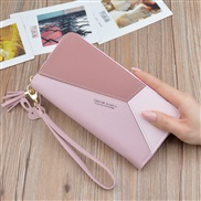 ( Pink)lady coin bag woman long style Clutch apan and Korea fashion color zipper tassel high capacity Wallets bag