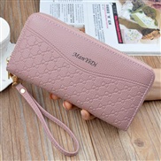 ( Pink)coin bag lady long style Double zipper Clutch high capacity Wallets Double layer leather coin Purse bag