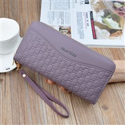 (purple)coin bag lady long style Double zipper Clutch high capacity Wallets Double layer leather coin Purse bag