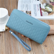 ( blue)coin bag lady long style Double zipper Clutch high capacity Wallets Double layer leather coin Purse bag