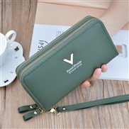 ( green)coin bag woman Double zipper long style Clutch fashion brief Litchi pattern high capacity Double layer Wallets 