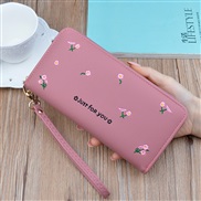 lady coin bag woman long style zipper Clutch fashion flower Wallets high capacity leather coin bag