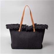 (  black) high capacity canvas bag lady Shoulder bag sandbeach  bag tassel embroidery samll woman bag
