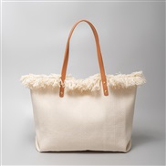 (  Beige) high capacity canvas bag lady Shoulder bag sandbeach  bag tassel embroidery samll woman bag