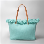 ( sky blue ) high capacity canvas bag lady Shoulder bag sandbeach  bag tassel embroidery samll woman bag