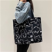 (MIMI  black)canvas bag lady high capacityins wind high capacity shoulder student brief shopping bag