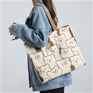 (  khaki)canvas bag lady high capacityins wind high capacity shoulder student brief shopping bag