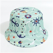 ( head circumference51-52CM)summer child Bucket hat  cartoon print Double surface belt man woman Shade sunscreen hat