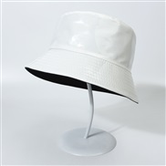 (  white)glossy material color Double surface Bucket hat woman  Outdoor sunscreen Shade foldable Outing hat man