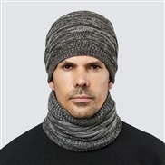 ( black + while )lady knitting velvet hat set  rhombus knitting woolen hat two man