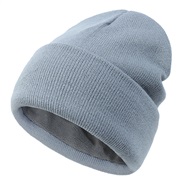 (  light gray)occidental style lady knitting Autumn and Winter velvet warm woolen pure color leisure hedging hat