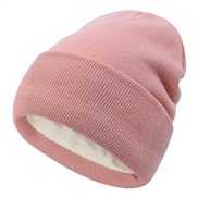 (  Pink)occidental style lady knitting Autumn and Winter velvet warm woolen pure color leisure hedging hat
