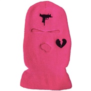 (L58-60cm)( rose Red)Winter three knitting embroidery woolen bag head man woman Outdoor wind surface