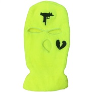 (L58-60cm)( yellow )Winter three knitting embroidery woolen bag head man woman Outdoor wind surface