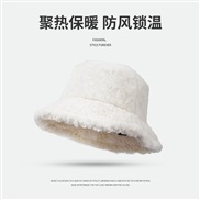 (  white)big head Bucket hat woman Winter warm Korean style all-Purpose samll hat Autumn and Winter velvet