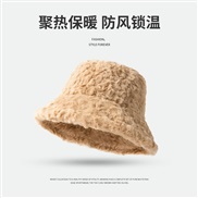 ( large60-63cm)(  camel)big head Bucket hat woman Winter warm Korean style all-Purpose samll hat Autumn and Winter velv