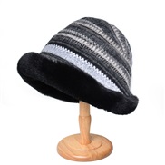 ( black) velvet Bucket hat Winter Outdoor wind warm velvet hat woman