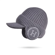 (Dark gray) Winter velvet baseball cap man hedging Outdoor warm knitting woolen