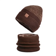 (Coffee )Winter Outdoor hat set velvet warm knitting woolen