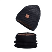 ( black)Winter Outdoor hat set velvet warm knitting woolen